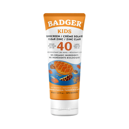 Badger - Kids Sunscreen SPF 40, Tangerine & Vanilla | 87 mL