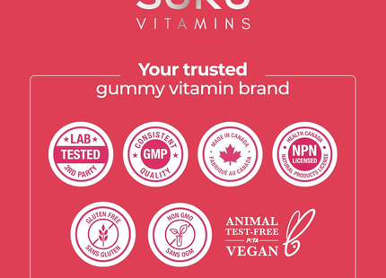 Suku Vitamins - Peace Out PMS, Peach Mango Flavour | 60 Gummies