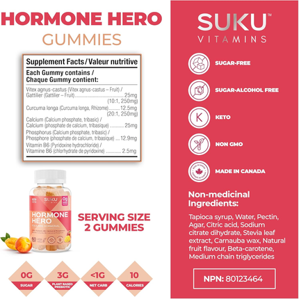 Suku Vitamins - Peace Out PMS, Peach Mango Flavour | 60 Gummies