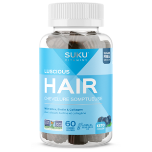 Suku Vitamins - Luscious Hair Supplement -Blueberry Bliss Flavour | 60 Gummies