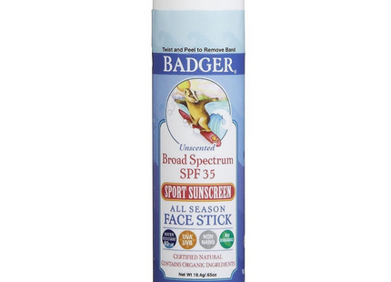 Badger - Unscented Face Stick Sunscreen - SPF35 | 18.4g