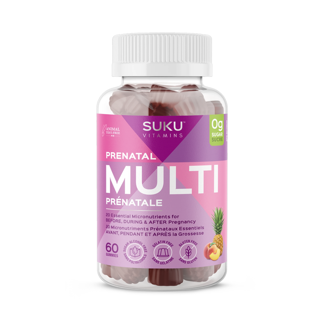 Suku Vitamins - The Complete Prenatal Vitamin - Pineapple & Peach Flavour | 60 Gummies