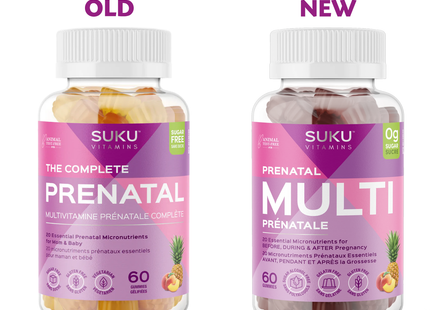 Vitamines Suku – La vitamine prénatale complète – Saveur ananas et pêche | 60 gommes