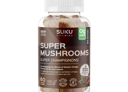 Suku Vitamins - Super Mushrooms, Espresso Flavour | 60 Gummies