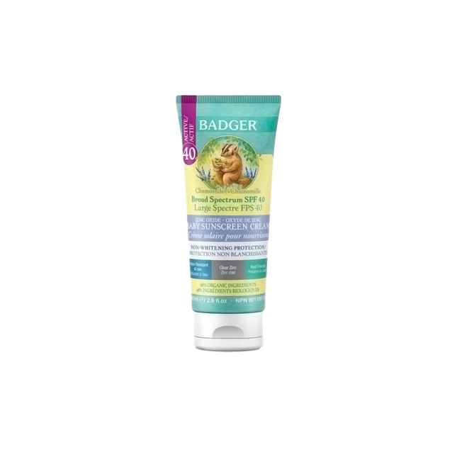 Badger - Organic Baby Sunscreen Cream SPF 40 | 87 mL
