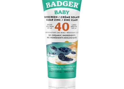 Badger - Baby Sunscreen Cream SPF 40, Chamomile | 87 mL