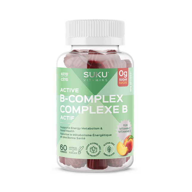 Suku Vitamins - Active B-Complex, Perfect Peach Flavour | 60 Gummies