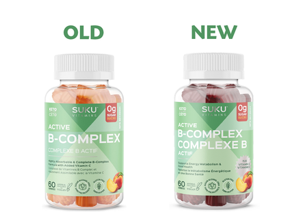 Suku Vitamins - Active B-Complex, Perfect Peach Flavour | 60 Gummies