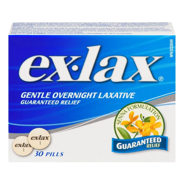 Ex-Lax - Laxatif de nuit doux 15 mg | 30 pilules