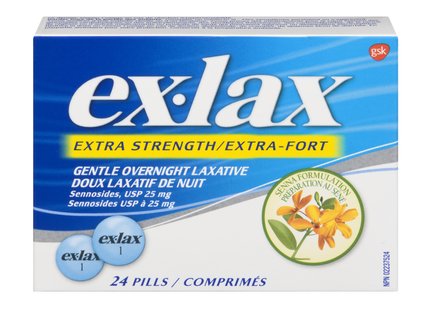 Ex-Lax - Extra-Fort Gentle Overnight Laxative 25 mg | 24 Pills