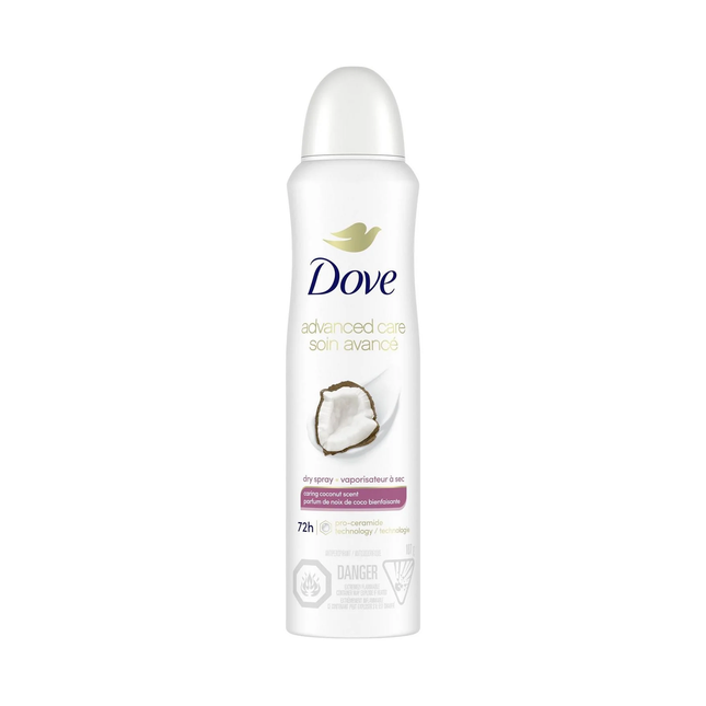 Dove - Antisudorifique en spray sec 48 heures - Parfum de noix de coco bienfaisant | 107g