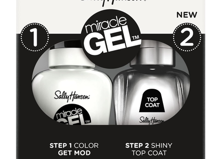 Sally Hansen - Miracle Gel Nail Polish - Get Mod & Shiny Top Coat | 2 x 14.7 mL