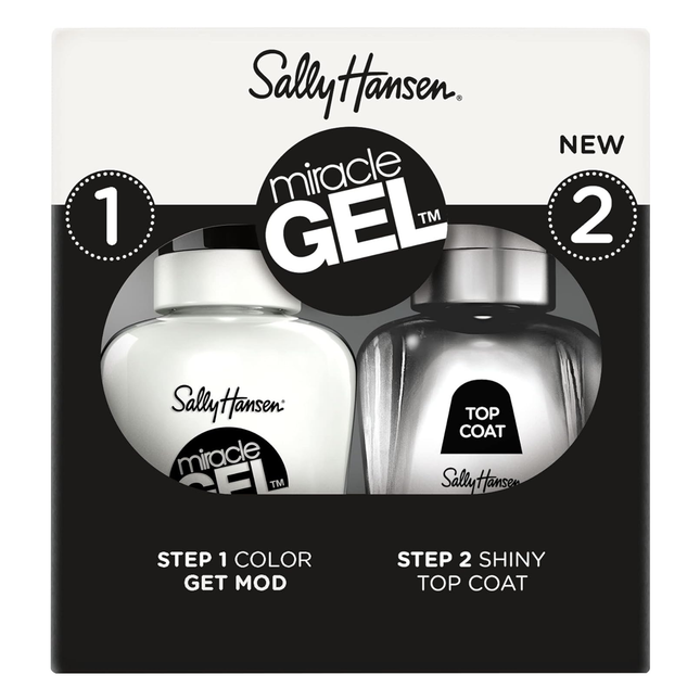 Sally Hansen - Miracle Gel Nail Polish - Get Mod & Shiny Top Coat | 2 x 14.7 mL