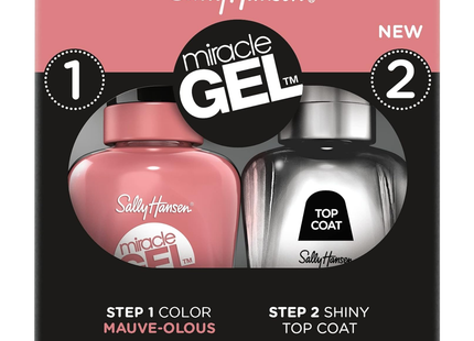 Sally Hansen - Miracle Gel Nail Polish Duo Pack - Mauve-lous & Shiny Top Coat | 1 x 14.7 mL