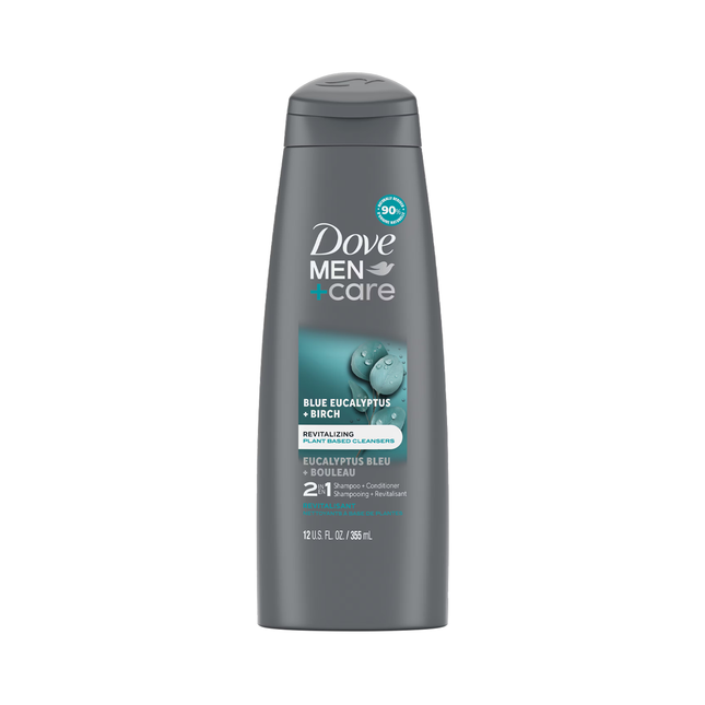 Dove - Shampoing et revitalisant 2 en 1 Men+Care, eucalyptus bleu et bouleau | 355 ml