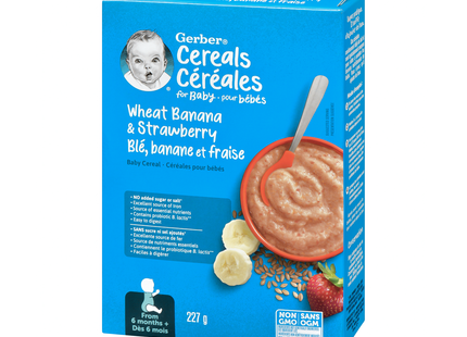 Gerber - Cereals for Baby, Wheat Banana & Strawberry | 227 g