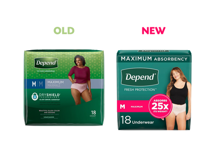 Depend - Maximum Absorbency Fit-Flex Incontinence Underwear for Women - MEDIUM | 18 Count