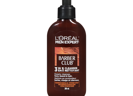 L'Oréal - Men Expert Barber Club Shampoing Barbe, Cheveux et Visage 3-en-1 | 200 ml