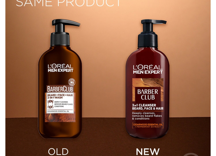 L'Oréal - Men Expert Barber Club Shampoing Barbe, Cheveux et Visage 3-en-1 | 200 ml