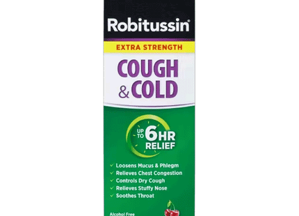 Robitussin - Extra Strength Cough & Cold - Cherry Flavour | 100 mL