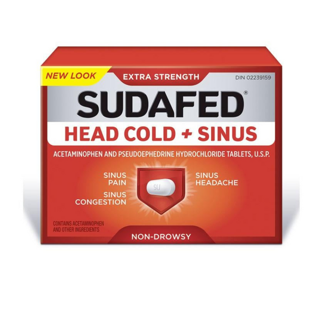 Sudafed - Comprimés extra forts contre le rhume et les sinus | 24 caplets