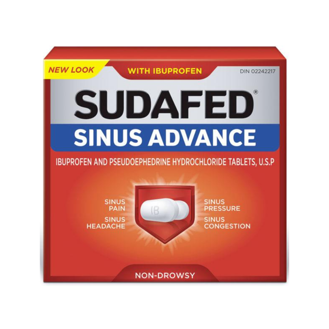 Sudafed Sinus Advance avec Ibuprofène | 20 comprimés