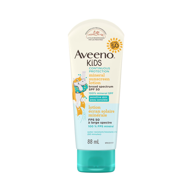 Aveeno - Kids Mineral Sunscreen Lotion SPF 50 for Sensitive Skin | 88 mL