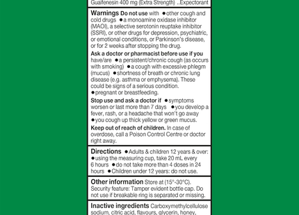 Robitussin - Honey Cough & Congestion Syrup Extra Strength | 115 mL