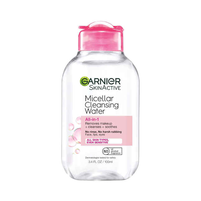 Garnier - SkinActive Eau Micellaire Nettoyante Tout-en-1 + Apaise Format Voyage | 100 mL