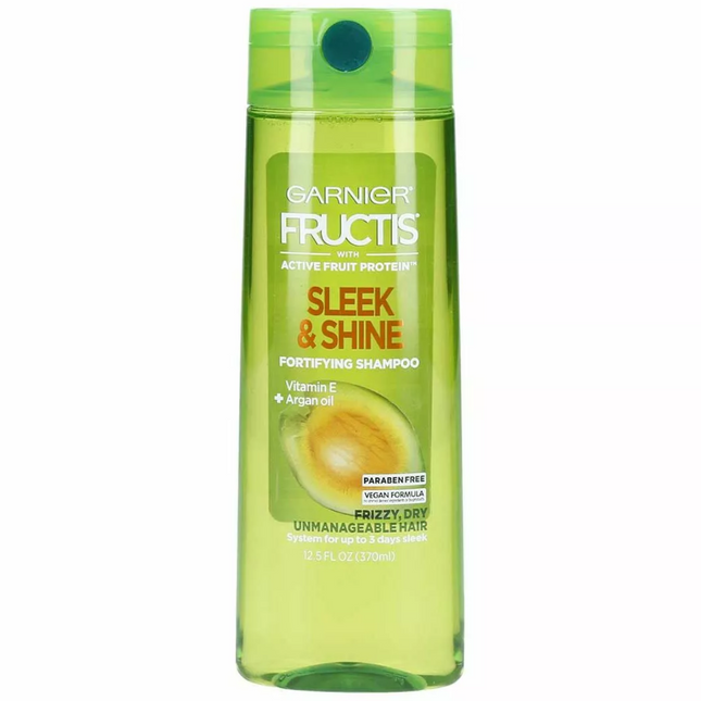Garnier Fructis - Shampoing fortifiant Sleek & Shine à l'huile d'argan du Maroc | 370 ml