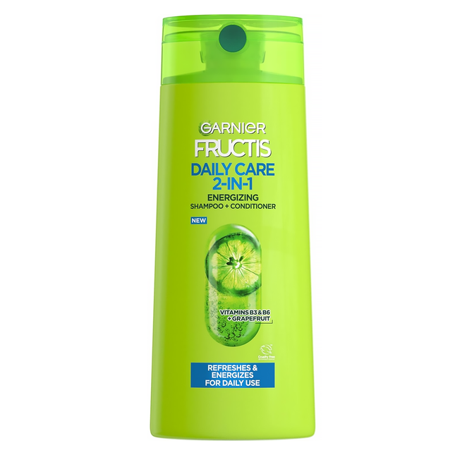 Garnier Fructis - Shampooing et après-shampooing fortifiant 2 en 1 Clean & Fresh avec protéines de fruits actives | 370 ml