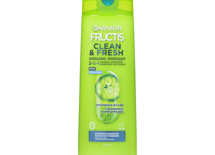 Garnier Fructis - Fraîcheur Intense 2-en-1 Shampoing & Après-Shampoing Fortifiant | 370 mL