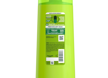 Garnier Fructis - Shampooing et après-shampooing fortifiant 2 en 1 Clean &amp; Fresh avec protéines de fruits actives | 370 ml 