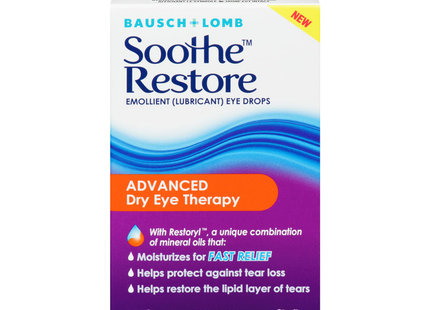 Bausch + Lomb - Soothe Restore Advanced Dry Eye Therapy Lubricant Eye Drops | 15 mL