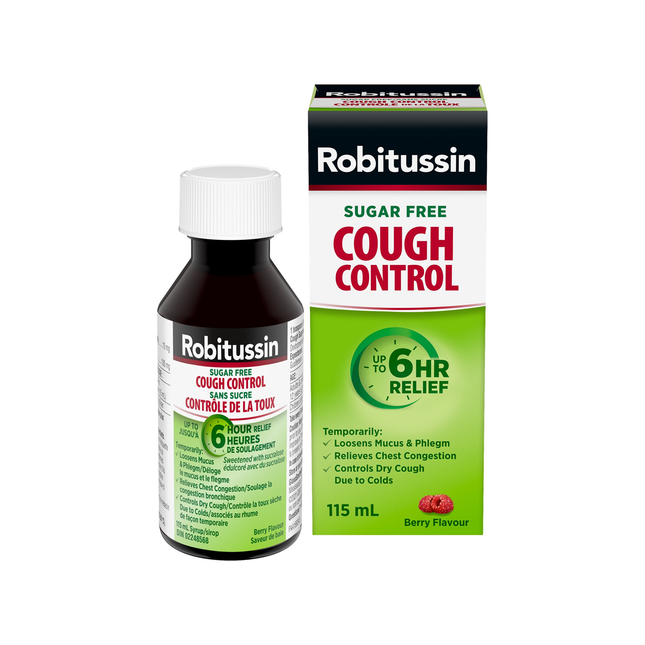 Robitussin - Sugar Free Cough Control People With Diabetes - Berry Flavour | 115 mL