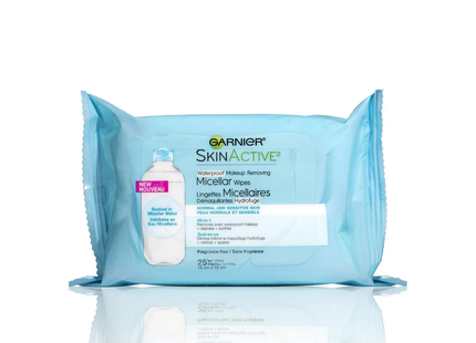 Garnier - Waterproof Makeup Removing Micellar Wipes | 25 Wet Wipes