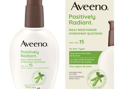 Aveeno - Positively Radiant Daily Moisturizer For All Skin Types - SPF 15 | 120 mL