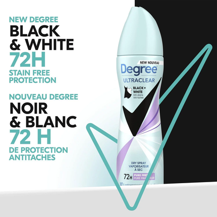 Degree - Ultraclear Black + White Dry Spray - Pure Fresh | 107 g