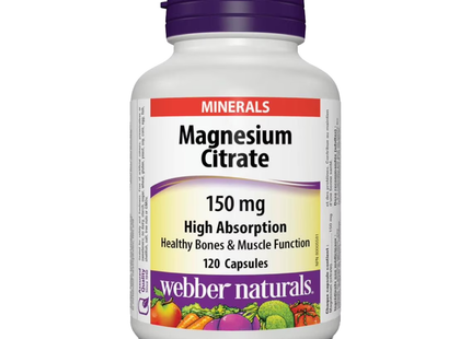 Webber Naturals - Magnesium Citrate 150 mg High Absorption | 120 Capsules