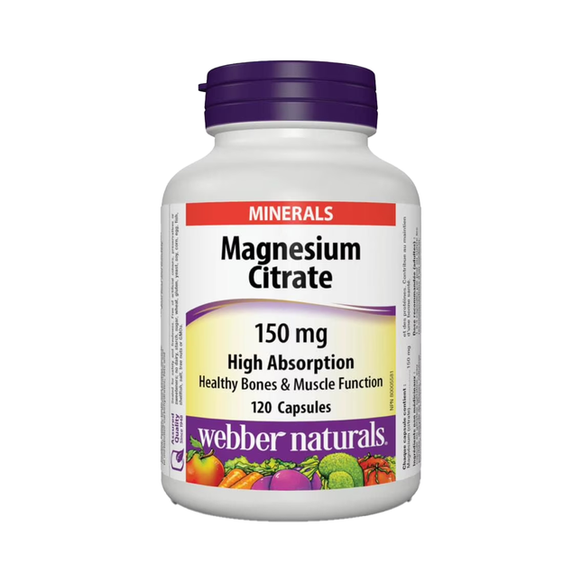 Webber Naturals - Magnesium Citrate 150 mg High Absorption | 120 Capsules