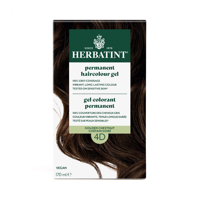 Herbatint - Permanent Haircolour Gel, 4D Golden Chestnut | 170 mL