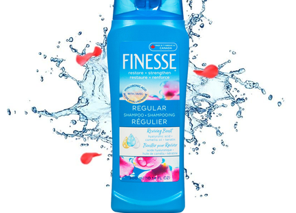 Finesse - Renouvellement quotidien - Shampooing régulier avec boost d'huile de camélia et de protéines actives | 300 ml