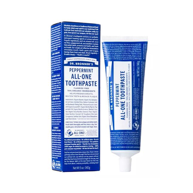 Dr. Bronner's - Dentifrice biologique à la menthe poivrée | 140 g