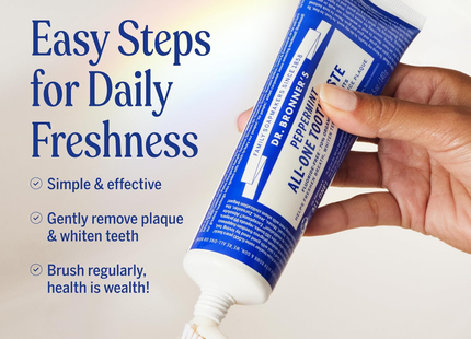 Dr. Bronner's - Dentifrice biologique à la menthe poivrée | 140 g