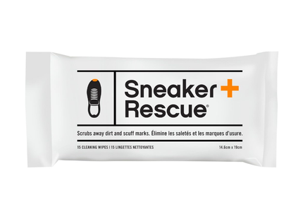 Sneaker Rescue - All-Natural Wipes To Remove Dirt & Scuff Marks | 15 Cleaning Wipes