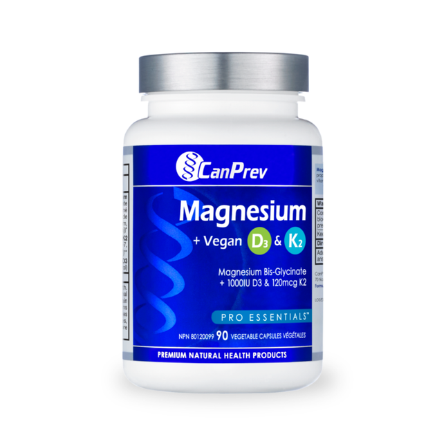 CanPrev - Magnesium+Vegan D3&K2 | 90 Capsules