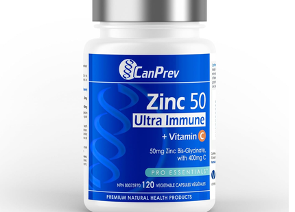 CanPrev - Zinc 50 - Ultra Immune + Vitamin C | 120 Capsules