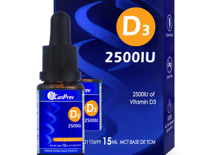 CanPrev - D3 Drops 2500IU, MCT Base | 15 mL