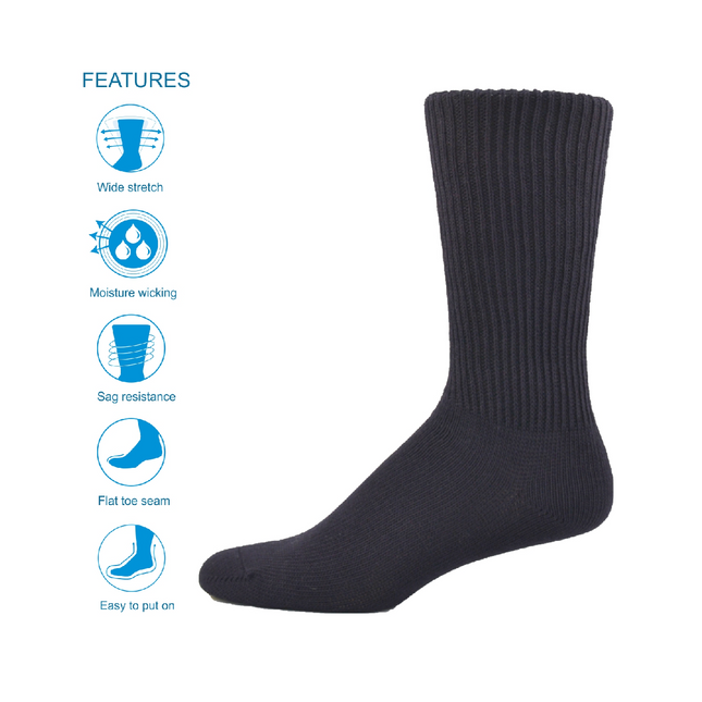 Simcan - 1 PR Comfort Sock Diabetic Black | Medium