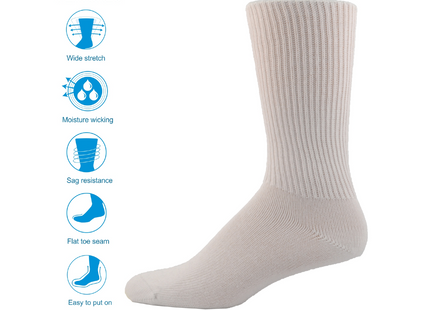 Simcan - 1 PR Comfort Sock Diabetic White | Medium